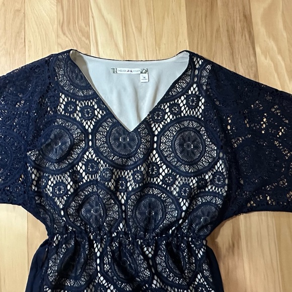 Women’s (M) Navy pullover dress w/ 3/4 dolman sleeves - Picture 4 of 5